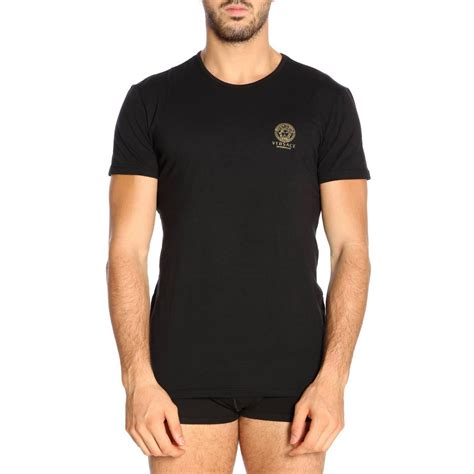 versace underwear black lounge t-shirt|Versace men's loungewear.